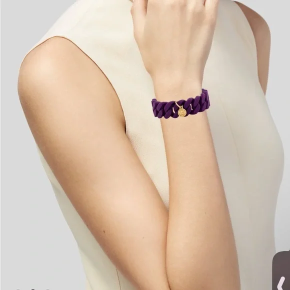 Marc Jacobs Purple and Gold Braided Bracelet - Picture 2 of 2